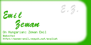 emil zeman business card